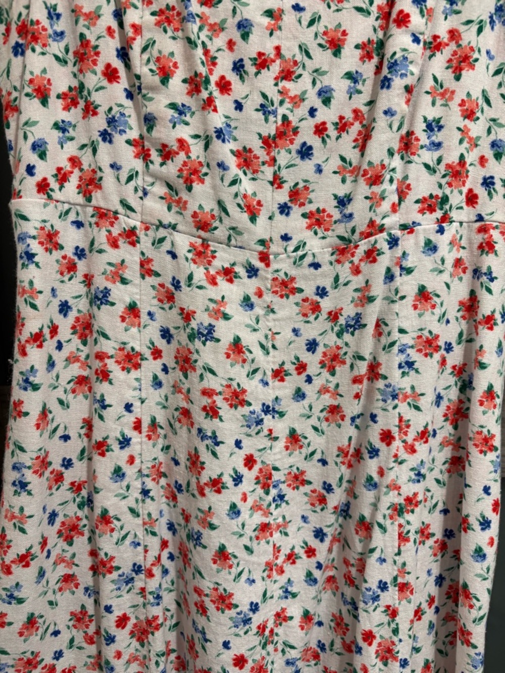 Old Navy Midi Dress with Red & Blue Floral Print - Picture 4 of 12